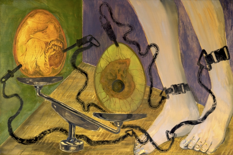 Lying Libra, 2023, oil and charcoal on canvas, 91x60.6cm
