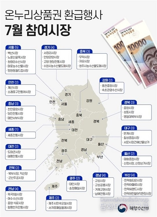 국산 수산물, 여름 휴가철 맞이 최대 50% 할인