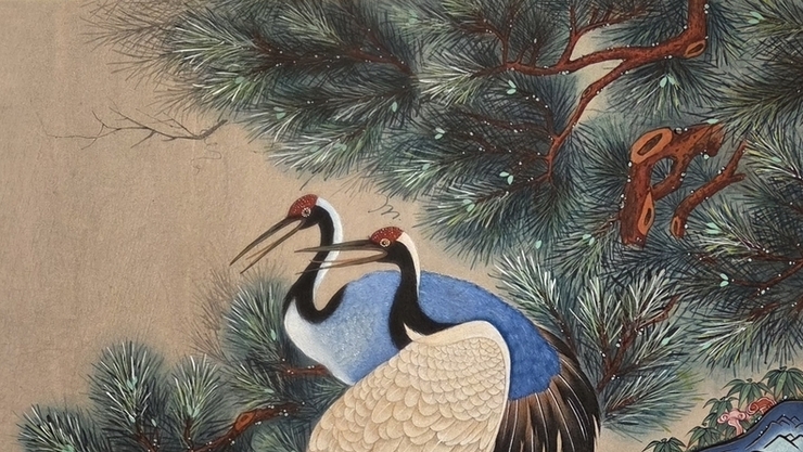 담화총사 칼럼] 백찬희 작가의 '송학도'로 읽는 K-민화의 품격 ,시간을 함께 사는 존재들